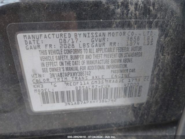 Photo 8 VIN: 3N1AB7APXHY386742 - NISSAN SENTRA 