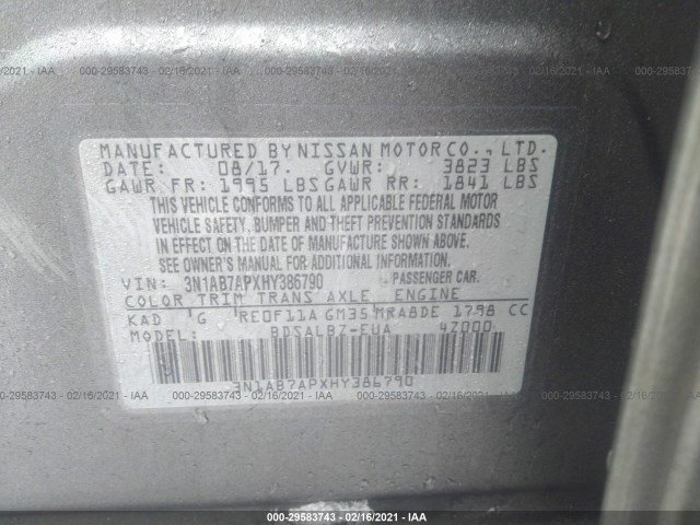 Photo 8 VIN: 3N1AB7APXHY386790 - NISSAN SENTRA 