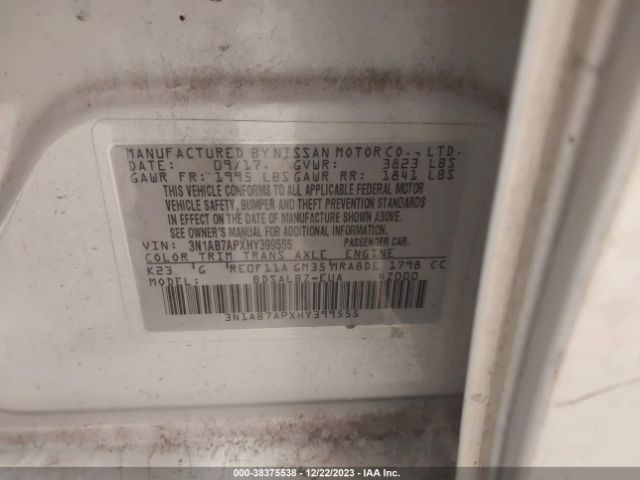 Photo 8 VIN: 3N1AB7APXHY399555 - NISSAN SENTRA 