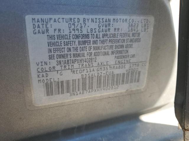 Photo 12 VIN: 3N1AB7APXHY402812 - NISSAN SENTRA S 