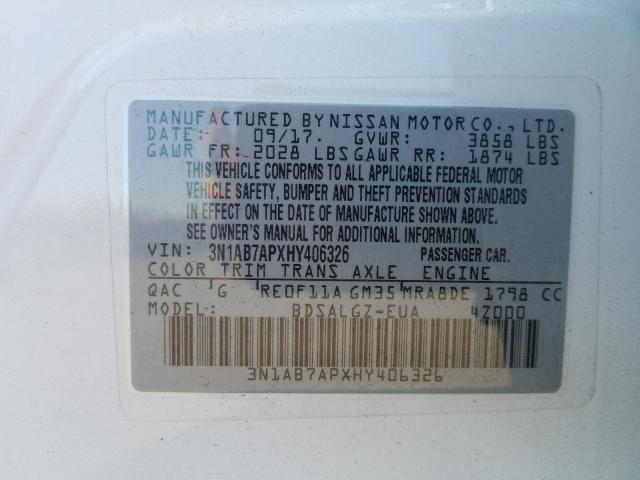 Photo 9 VIN: 3N1AB7APXHY406326 - NISSAN SENTRA 