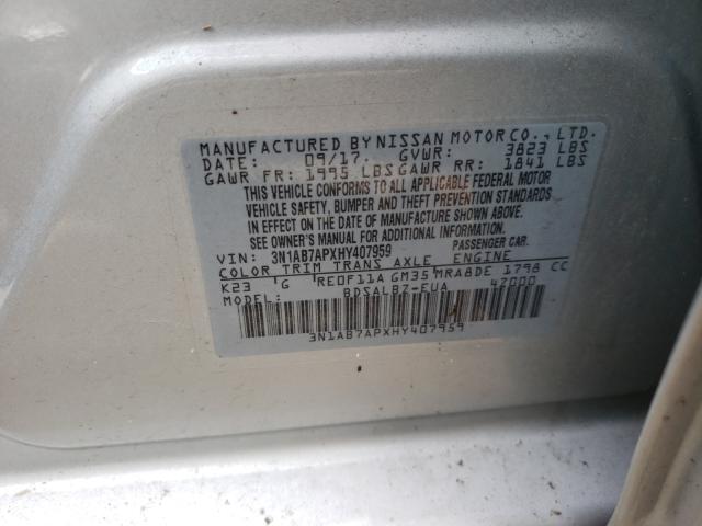 Photo 9 VIN: 3N1AB7APXHY407959 - NISSAN SENTRA S 