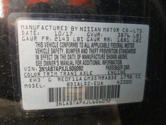 Photo 9 VIN: 3N1AB7APXJL606092 - NISSAN SENTRA S 