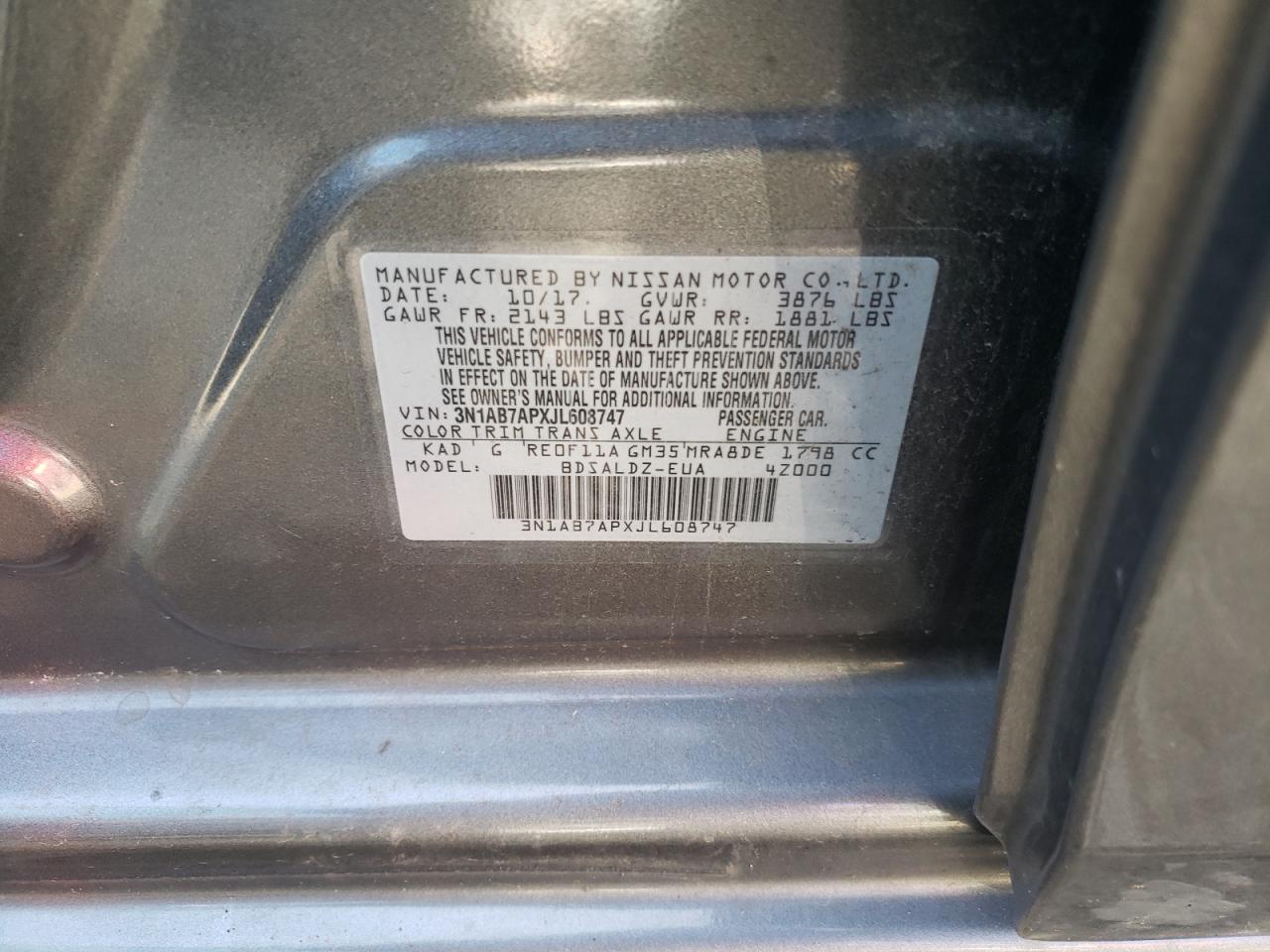 Photo 11 VIN: 3N1AB7APXJL608747 - NISSAN SENTRA 