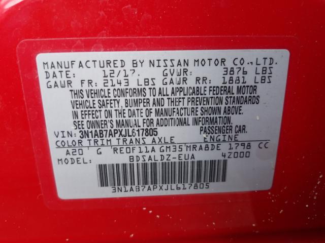 Photo 9 VIN: 3N1AB7APXJL617805 - NISSAN SENTRA S 