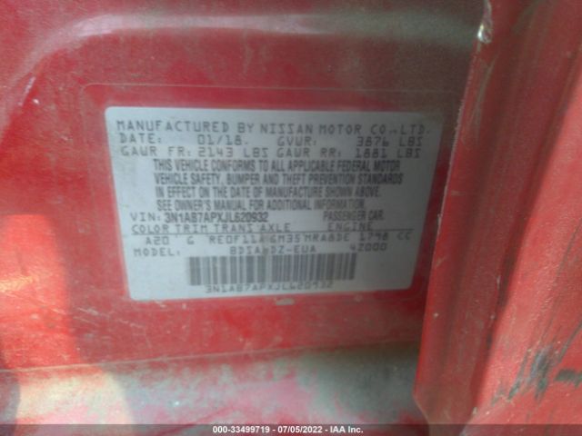 Photo 8 VIN: 3N1AB7APXJL620932 - NISSAN SENTRA 