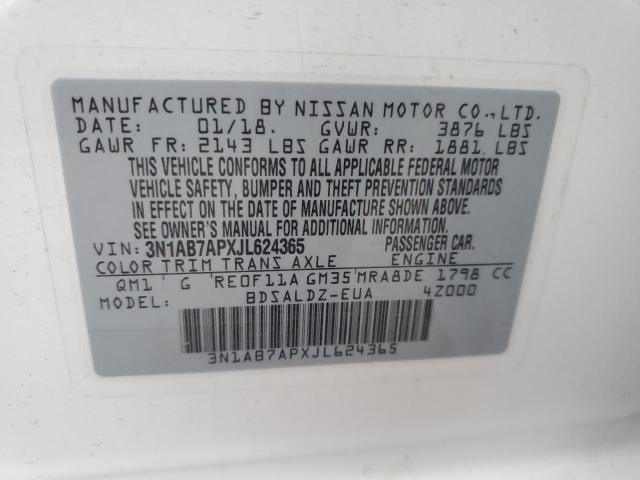 Photo 11 VIN: 3N1AB7APXJL624365 - NISSAN SENTRA 