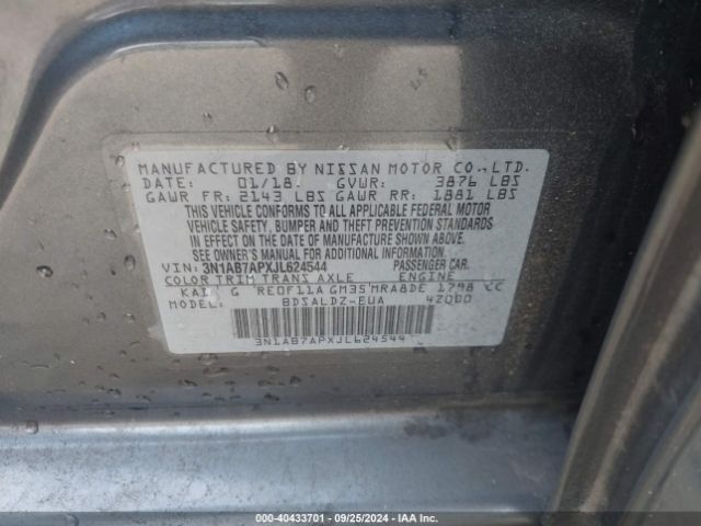 Photo 8 VIN: 3N1AB7APXJL624544 - NISSAN SENTRA 