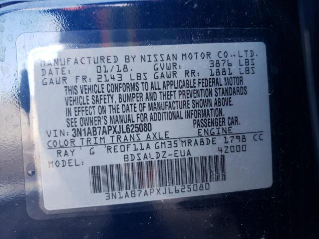 Photo 9 VIN: 3N1AB7APXJL625080 - NISSAN SENTRA S 