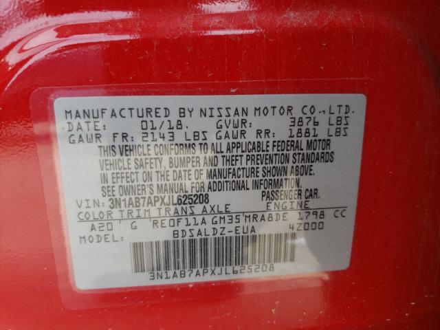 Photo 9 VIN: 3N1AB7APXJL625208 - NISSAN SENTRA S 