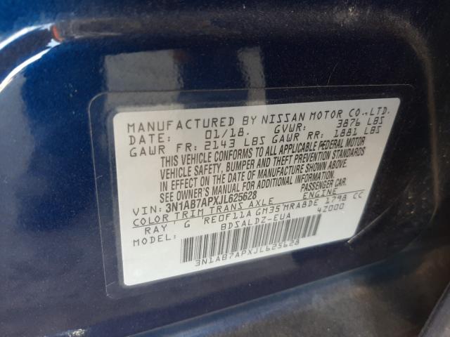 Photo 9 VIN: 3N1AB7APXJL625628 - NISSAN SENTRA S 