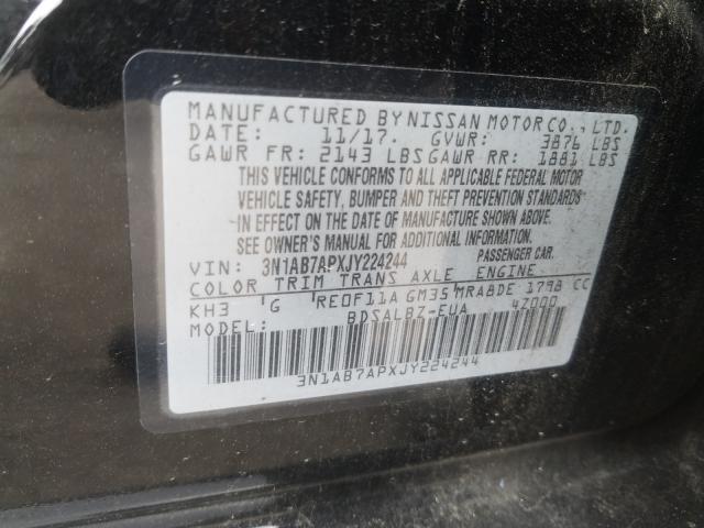 Photo 9 VIN: 3N1AB7APXJY224244 - NISSAN SENTRA S 