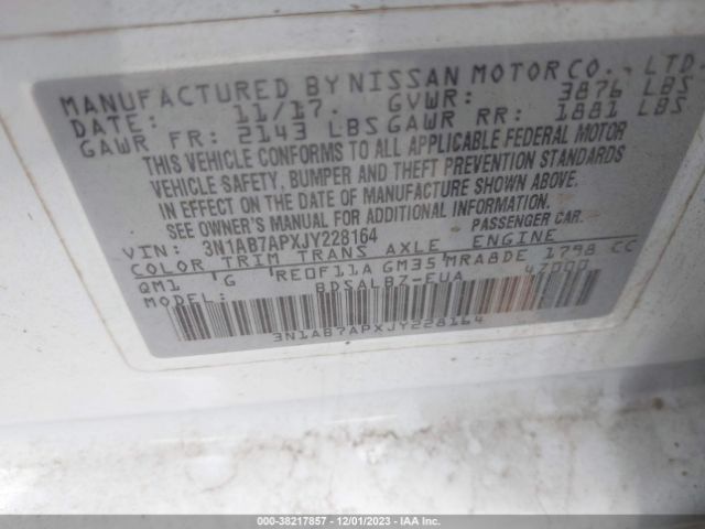 Photo 8 VIN: 3N1AB7APXJY228164 - NISSAN SENTRA 