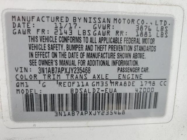 Photo 11 VIN: 3N1AB7APXJY235468 - NISSAN SENTRA 