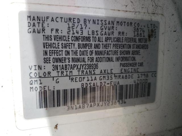 Photo 12 VIN: 3N1AB7APXJY238936 - NISSAN SENTRA S 