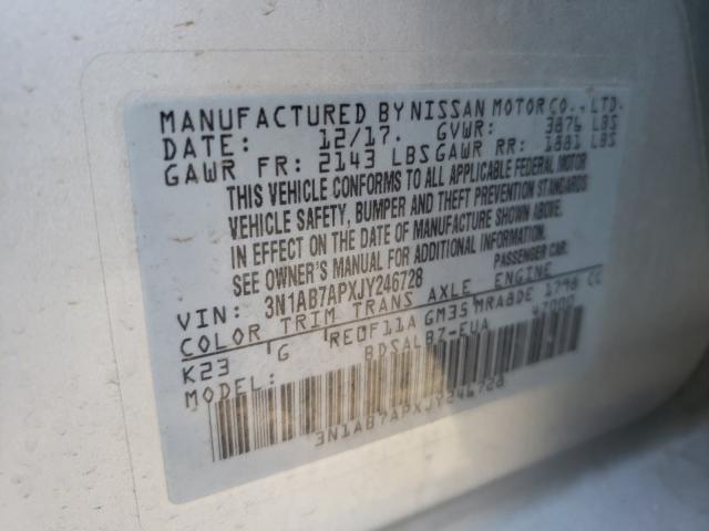 Photo 9 VIN: 3N1AB7APXJY246728 - NISSAN SENTRA S 