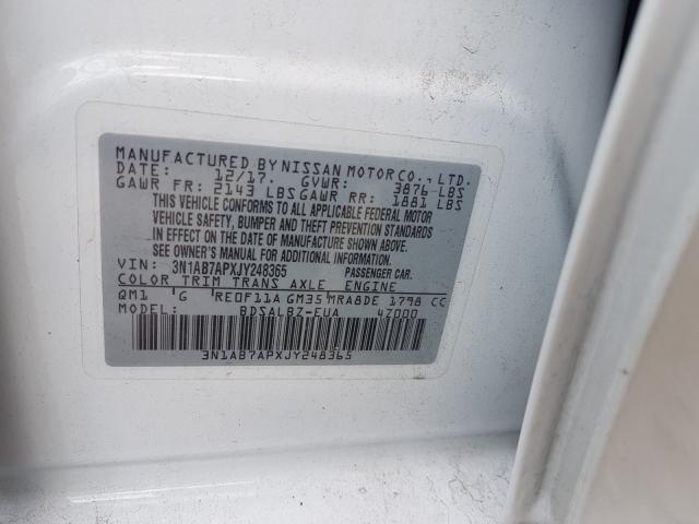 Photo 9 VIN: 3N1AB7APXJY248365 - NISSAN SENTRA S 