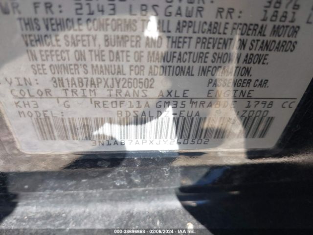 Photo 8 VIN: 3N1AB7APXJY260502 - NISSAN SENTRA 