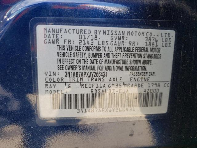 Photo 9 VIN: 3N1AB7APXJY266431 - NISSAN SENTRA S 