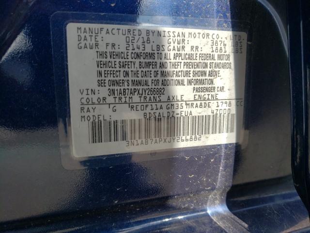 Photo 9 VIN: 3N1AB7APXJY266882 - NISSAN SENTRA S 