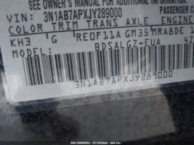 Photo 8 VIN: 3N1AB7APXJY289000 - NISSAN SENTRA 