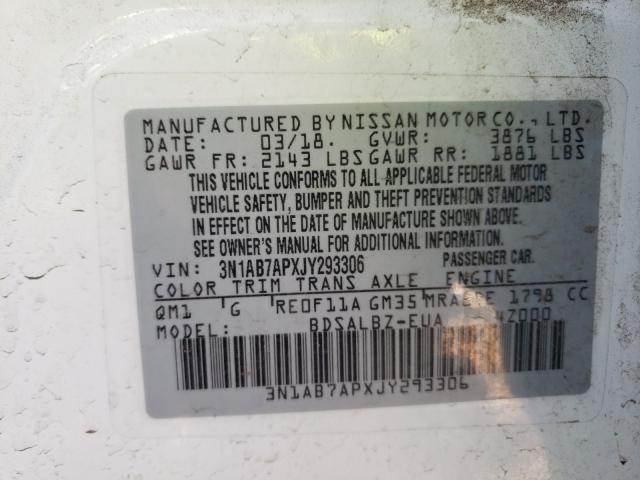 Photo 9 VIN: 3N1AB7APXJY293306 - NISSAN SENTRA S 