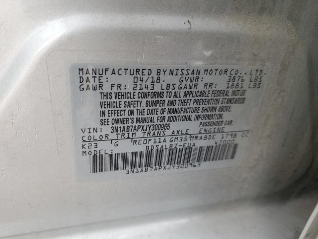 Photo 12 VIN: 3N1AB7APXJY300965 - NISSAN SENTRA 