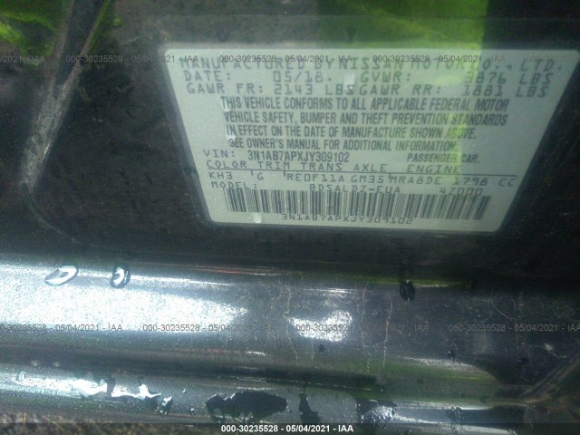 Photo 8 VIN: 3N1AB7APXJY309102 - NISSAN SENTRA 