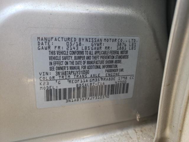 Photo 11 VIN: 3N1AB7APXJY310590 - NISSAN SENTRA S 