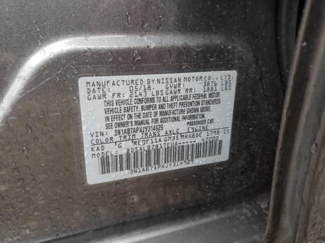 Photo 9 VIN: 3N1AB7APXJY314929 - NISSAN SENTRA S 