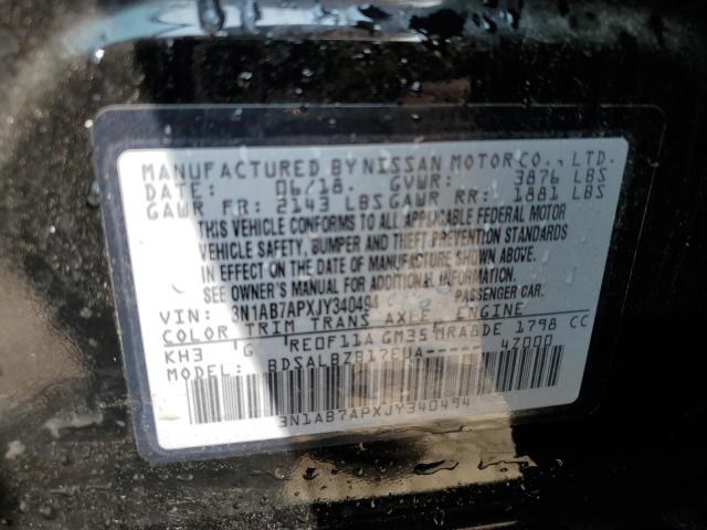 Photo 11 VIN: 3N1AB7APXJY340494 - NISSAN SENTRA S 