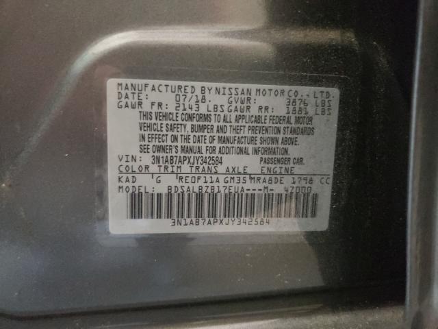 Photo 9 VIN: 3N1AB7APXJY342584 - NISSAN SENTRA S 