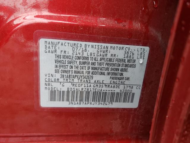 Photo 9 VIN: 3N1AB7APXJY342679 - NISSAN SENTRA S 