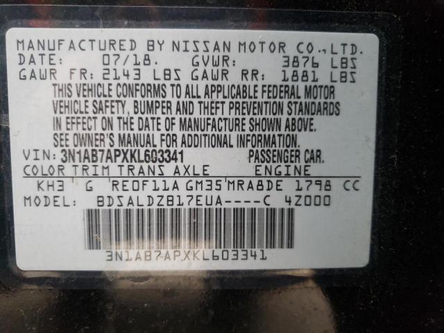 Photo 9 VIN: 3N1AB7APXKL603341 - NISSAN SENTRA S 