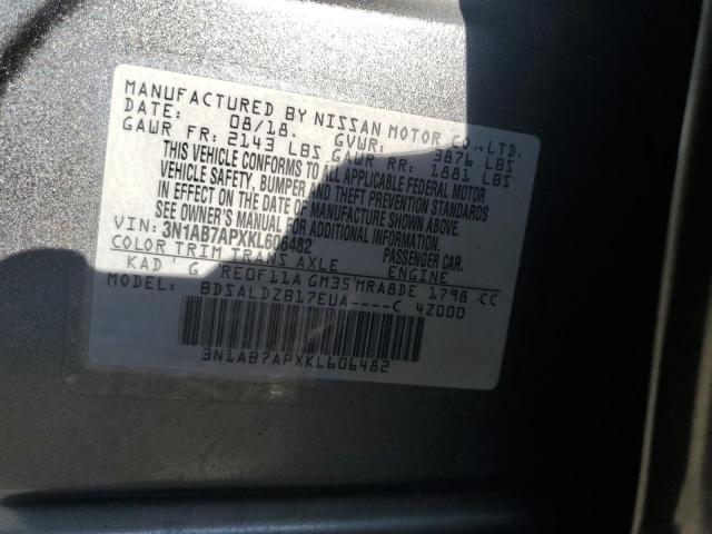 Photo 11 VIN: 3N1AB7APXKL606482 - NISSAN SENTRA S 