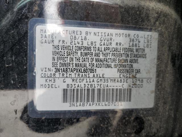 Photo 9 VIN: 3N1AB7APXKL607051 - NISSAN SENTRA S 