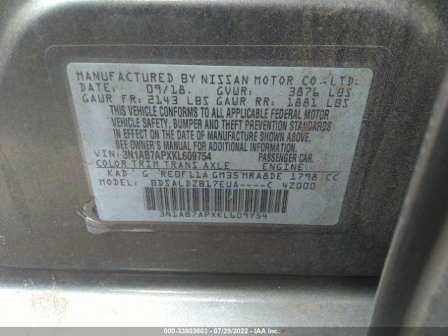 Photo 8 VIN: 3N1AB7APXKL609754 - NISSAN SENTRA 