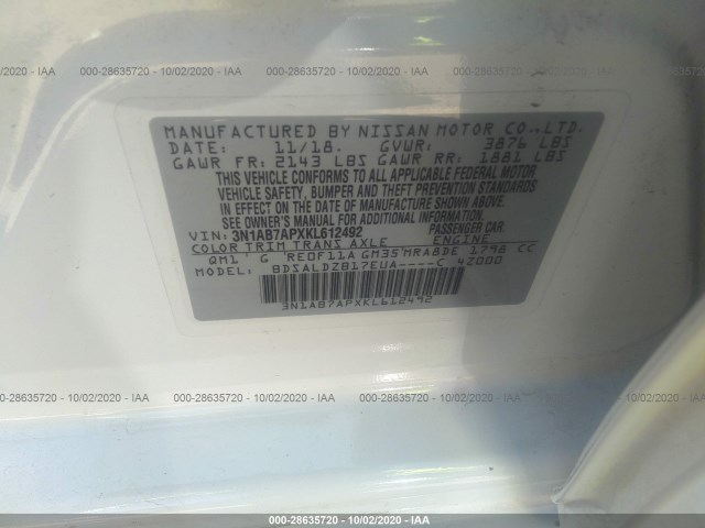 Photo 8 VIN: 3N1AB7APXKL612492 - NISSAN SENTRA 