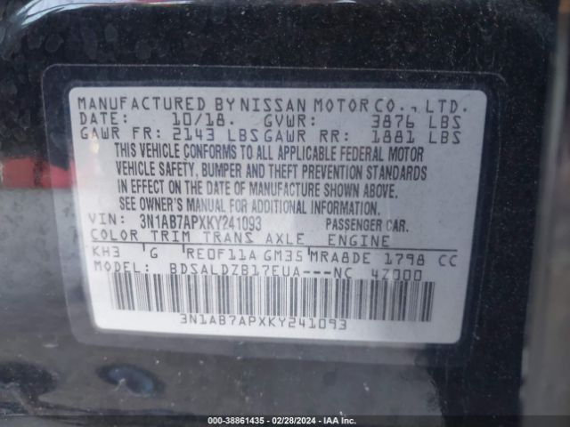 Photo 8 VIN: 3N1AB7APXKY241093 - NISSAN SENTRA 