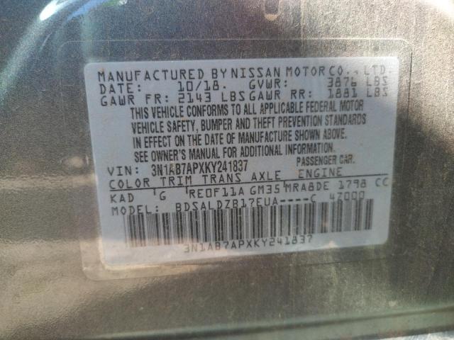 Photo 9 VIN: 3N1AB7APXKY241837 - NISSAN SENTRA S 