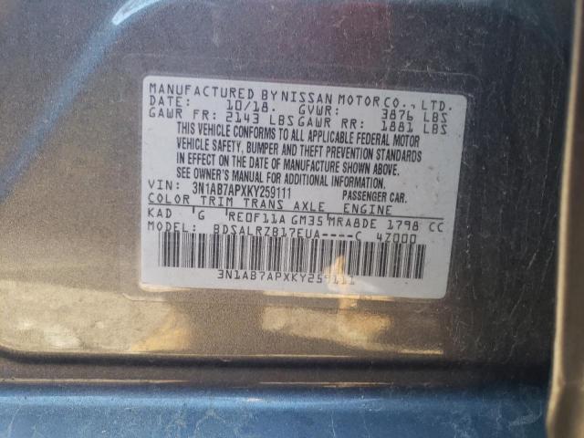 Photo 12 VIN: 3N1AB7APXKY259111 - NISSAN SENTRA S 