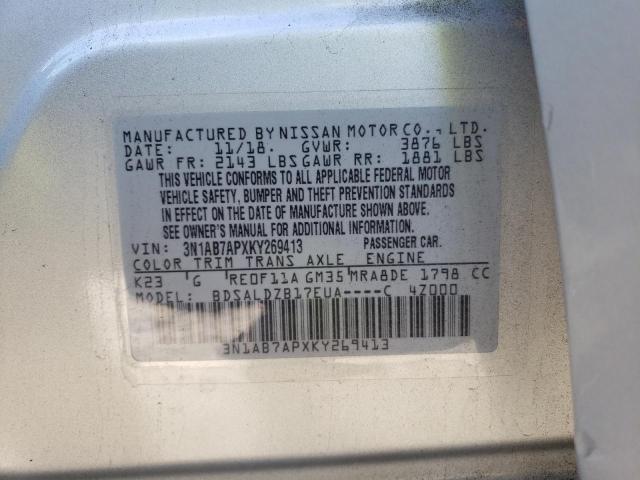 Photo 9 VIN: 3N1AB7APXKY269413 - NISSAN SENTRA S 