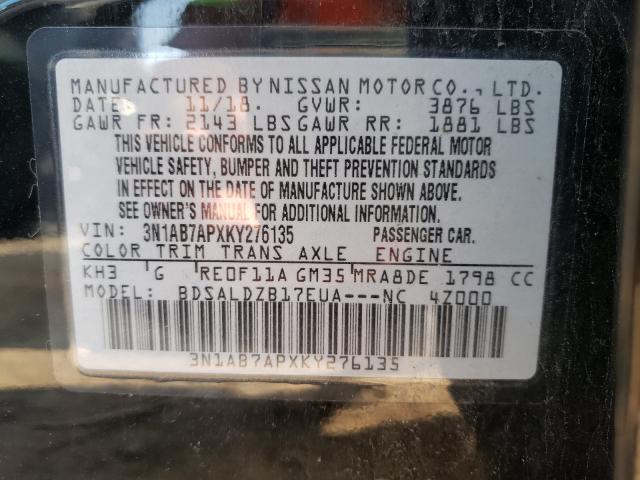 Photo 9 VIN: 3N1AB7APXKY276135 - NISSAN SENTRA S 