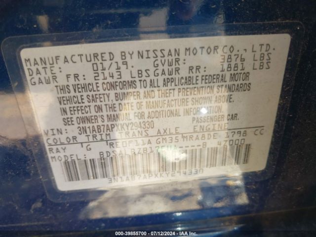 Photo 8 VIN: 3N1AB7APXKY294330 - NISSAN SENTRA 