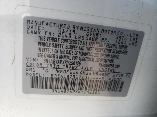 Photo 11 VIN: 3N1AB7APXKY296126 - NISSAN SENTRA 