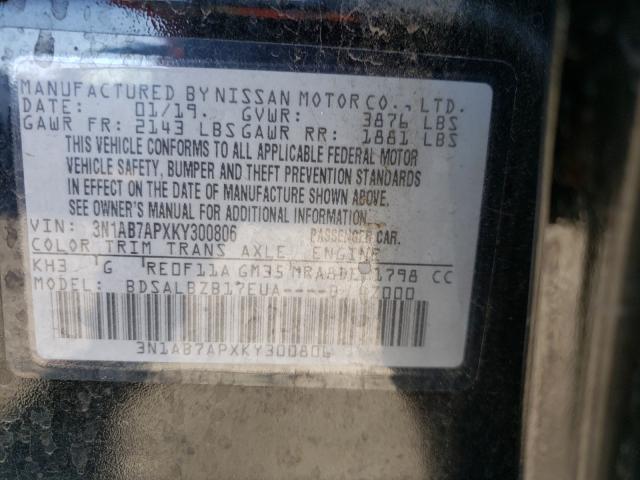 Photo 9 VIN: 3N1AB7APXKY300806 - NISSAN SENTRA 