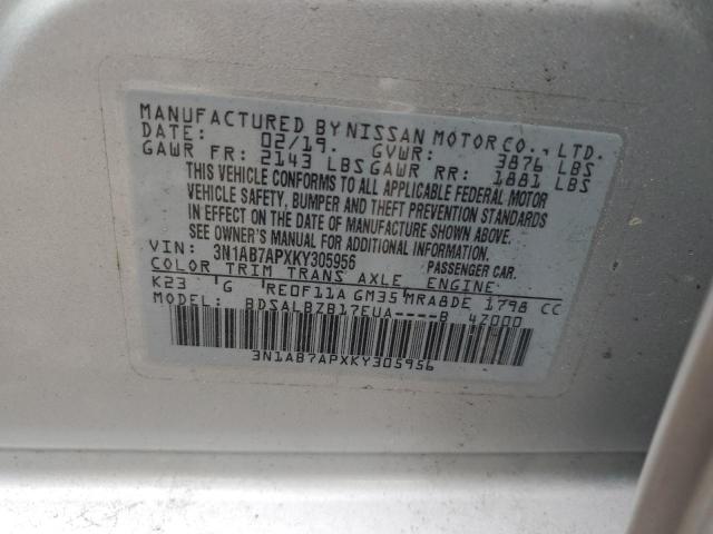 Photo 12 VIN: 3N1AB7APXKY305956 - NISSAN SENTRA S 