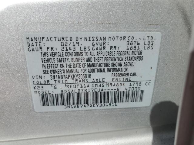 Photo 12 VIN: 3N1AB7APXKY306816 - NISSAN SENTRA S 