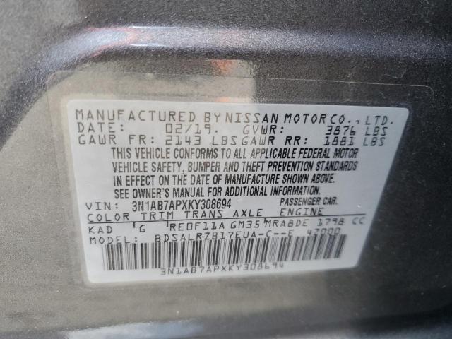 Photo 12 VIN: 3N1AB7APXKY308694 - NISSAN SENTRA 