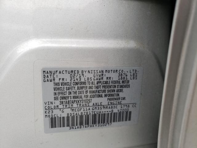 Photo 9 VIN: 3N1AB7APXKY310297 - NISSAN SENTRA S 